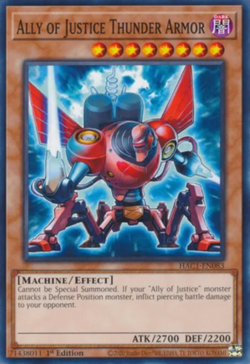 Ally of Justice Thunder Armor | HAC1-EN083 | YU-GI-OH! Yugioh | 1st Ed | MINT - Image 3