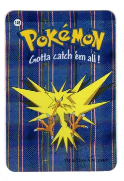 Zapdos #145 - Vintage Vending Machine Prism Sticker 2000 - Pokemon Card - Image 1