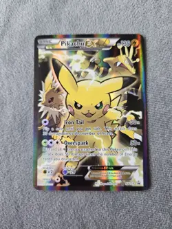 2016 Pikachu EX XY124 RARE Holo Black Star Promo Pokemon Card Adult Owned - Image 1