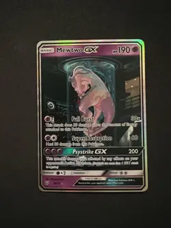 Pokemon Mewtwo GX 78/73 Shining Legends Ultra Rare Full Art Holo GX Card - Image 1