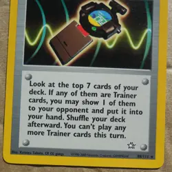 PokeGear 88/111 Rare Non-Holo Neo Genesis Set Pokemon Trainer Card NM - Image 3