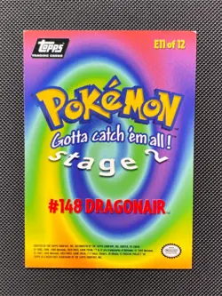 E11 DRAGONAIR Black Logo Pokemon Topps TV Animation Edition Card 1999 - Image 2