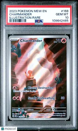 Charmander Illustration Rare PSA 10 168/165 2023 Pokemon Mew EN 151 - Image 1