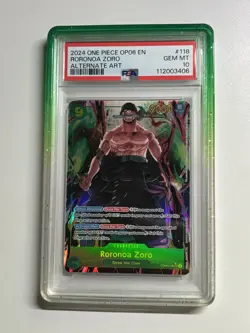 One Piece Card Game Roronoa Zoro OP06-118 SEC Alt Art PSA 10 (Guard Included) - Image 1