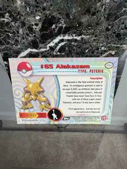 Alakazam #65 - BLUE Logo - NON-HOLO - SERIES 1 - TOPPS Pokemon Card - NM/LP - Image 3