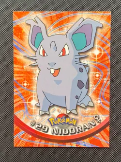 #29 NIDORAN FEMALE Pokemon Topps TV Animation Edition Trading Card 1999 2000 - Image 1