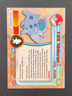 #29 NIDORAN FEMALE Pokemon Topps TV Animation Edition Trading Card 1999 2000 - Image 2