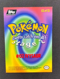 E2 IVYSAUR Black Logo Pokemon Topps TV Animation Edition Card 1999 - Image 2