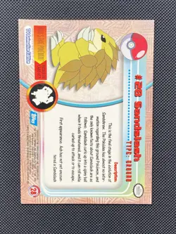#28 SANDSLASH Blue Logo Pokemon Topps TV Animation Edition Trading Card 1999 - Image 2