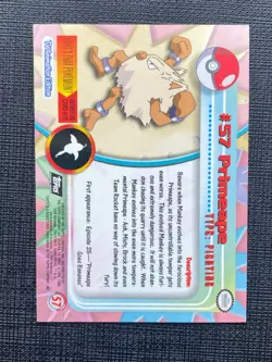 #57 PRIMEAPE Pokemon Topps TV Animation Edition Trading Card 1999 2000 - Image 2