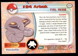 Pokemon Card Arbok #24 TOPPS Series 1 3rd Print Green Label NEAR MINT Non-Holo!! - Image 2