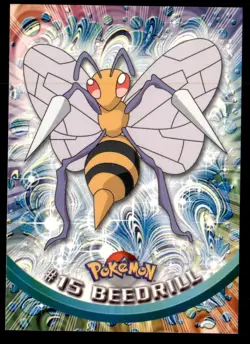Pokemon Card Beedrill #15 TOPPS Series 1 3rd Print Green Label NEAR MINT!!!!!!!! - Image 1