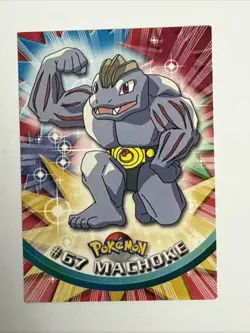 Pokemon Card - Machoke #67 - Topps Series 1 - Black Logo LP - Image 1