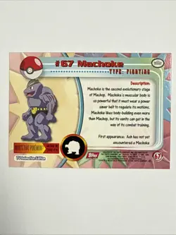 Pokemon Card - Machoke #67 - Topps Series 1 - Black Logo LP - Image 2