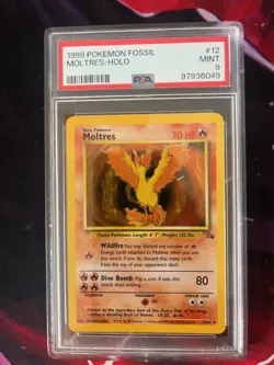 Pokemon - Fossil Set – Moltres Holo - 1999 - 12/62 - PSA 9 – Mint - Image 1