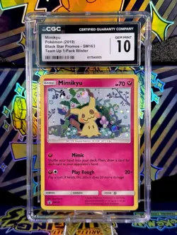 2019 Pokemon Team Up Mimikyu SM163 Black Star Promo CGC 10 - Image 1