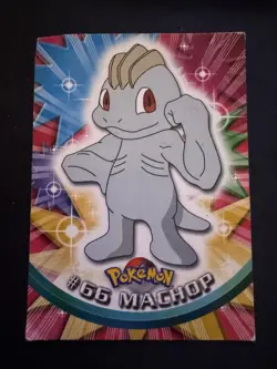 Machop #66 - Blue Logo - Non-Holo - SERIES 1 - TOPPS POKEMON CARD - HP - Image 1