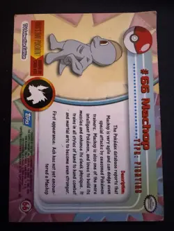 Machop #66 - Blue Logo - Non-Holo - SERIES 1 - TOPPS POKEMON CARD - HP - Image 2