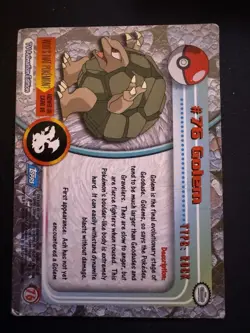 Golem #75 - Blue Logo - Non-Holo - SERIES 1 - TOPPS POKEMON CARD - HP - Image 2