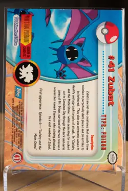 Zubat 41 Vintage Regular Pokemon Topps Card NM - Image 2