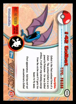 Pokemon Topps TV Animation Edition #42 Golbat Blue Logo Card - Image 2