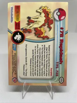 Topps Series 2 1999 TV Animation Ed RAPIDASH #78 Pokemon Character Card - Image 2