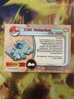 #30 Nidorina - Pokemon Topps Card - Blue Logo - Image 2