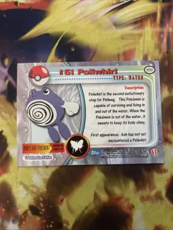 Pokemon Card - Poliwhirl - 61 -lp - Topps Blue - Image 2