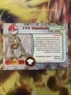 Topp Pokemon Geodude #74 TV Animation Edition Blue Logo Card - Image 2