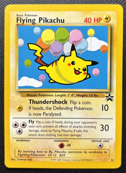 Flying Pikachu Black Star Promo 25 Pokemon League LP 2001 - Image 1