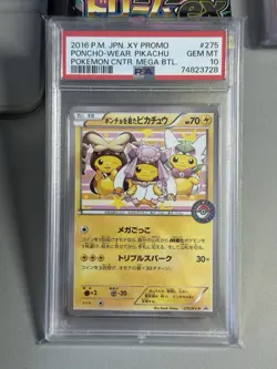 PSA10 Pikachu wearing a poncho PROMO XY 275/XY-P Pokemon Japanese MEGA GEM MT - Image 1