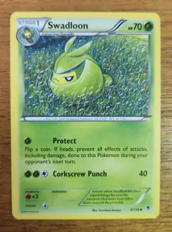 Uncommon Swadloon Pokemon Card, Phantom Forces Set 6/119 - Image 1