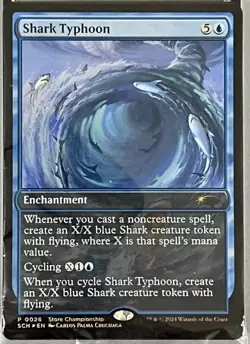 MTG Magic Gathering Bloomburrow Store Championship SHARK TYPHOON promo foil NM - Image 1