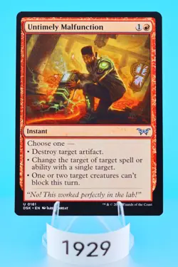 MTG Untimely Malfunction Duskmourn: House of Horror Regular #161 - Image 1