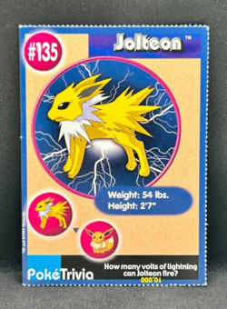 Pokemon Poke Trivia Jolteon #135 Burger King Card LP - Image 1