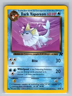 Dark Vaporeon - 45/82 Uncommon Team Rocket - LP - NM Pokemon TCG - Image 1