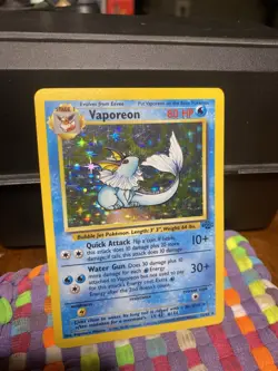 Vaporeon Pokemon TCG Jungle Set 12/64 Holo Rare #12 LP - Image 1