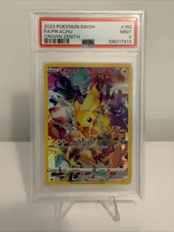 Pokemon FA Pikachu TCG Crown Zenith 160/159 PSA 9 MINT - Image 1