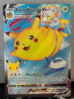 2021 Pokemon SWSH Celebrations Flying Pikachu VM #007/025 VMAX TCG - Image 1