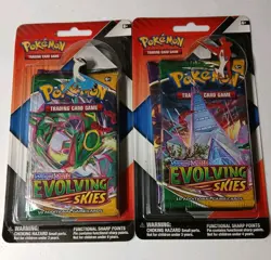 (2) Pokemon Evolving Skies & Chilling Reign 2 pack Blister with Pin NEW & SEALED - Image 1