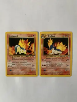 Pokemon TCG Cyndaquil 56/111 & Quilava 46/111 Neo Genesis Unlimited - Image 1