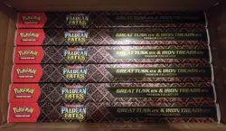 Pokemon Paldean Fates Great Tusk Iron Treads Collection Lot of 6 Factory Sealed! - Image 1