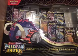 Pokemon Paldean Fates Great Tusk Iron Treads Collection Lot of 6 Factory Sealed! - Image 3