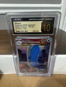 ✨Pokemon Wailord 103/100 Battle Partners Art Rare Holo japanese CGC Pristine 10✨ - Image 1