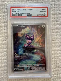 2025 POKEMON JTG EN-JOURNEY TOGETHER ILLUSTRATION RARE #169 NOIBAT PSA 10 - Image 1
