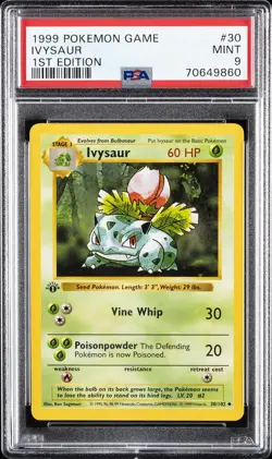 1999 POKEMON BASE SET 1ST EDITION #30 IVYSAUR PSA 9 - Image 1