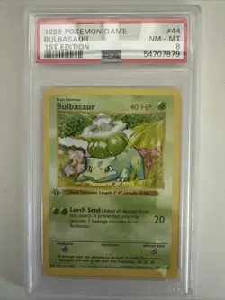 Pokemon PSA 8 1st Edition Bulbasaur 044/102 Base Set (Shadowless) - Image 1