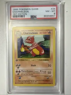 Pokemon PSA 8 1st Edition Charmeleon 024/102 Base Set (Shadowless) - Image 1