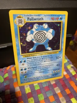 Poliwrath Pokemon TCG Base Set Unlimited Holo Rare 13/102 #13 LP - Image 1