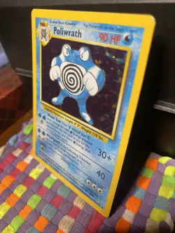 Poliwrath Pokemon TCG Base Set Unlimited Holo Rare 13/102 #13 LP - Image 2